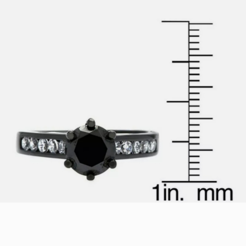 BLACK SAPPHIRE RING SIZE 6 NEW - Picture 3 of 3